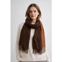 SVNX Women's Reversible Two-Tone Cashmere Blend Scarf With Tassels in Brown