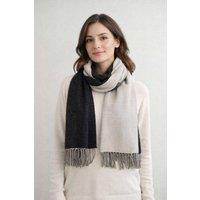 SVNX Women's Reversible Two-Tone Cashmere Blend Scarf With Tassels in Black