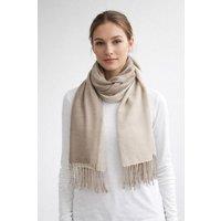 SVNX Women's Reversible Two-Tone Cashmere Blend Scarf With Tassels in Beige