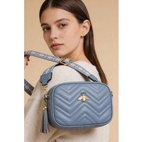 SVNX Women's Bee Embellished Camera Bag in Blue