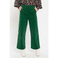 Louche Women's Tim Baby Cord Straight Cut Trousers - Green | Size: 10