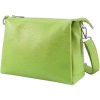 Kitise Women's Top Zipper Triple-Compartment Genuine Italian Leather Crossbody Bag in Lime