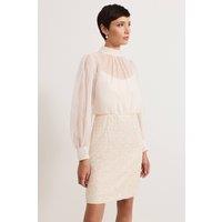 Phase Eight Women's Amina Sequin Dress in Off-White | Size: 22