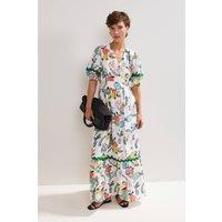 Phase Eight Women's Rochella Puff Sleeve Wrap Maxi Dress in White | Size: 14