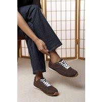 Where's That From Women's Marleigh Suede Retro Runner Trainer in Brown | Size: 8