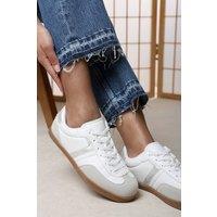 Where's That From Women's Ensley Low Profile Panel Detailed Trainer in White | Size: 8