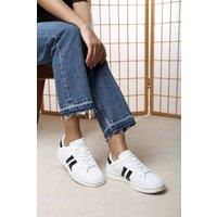 Where's That From Women's Yamileth Stripe Panel Detailed Trainer in White | Size: 7