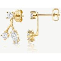 MUCHV Women's Convertible Moissanite Ear Jacket Stud Earrings in 18k Gold or Silver