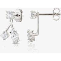 MUCHV Women's Convertible Moissanite Ear Jacket Stud Earrings in 18k Gold or Silver