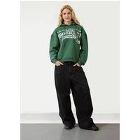 LONDON ATTITUDE Women's Brooklyn Green Relax Fit Hoodie | Size: Small