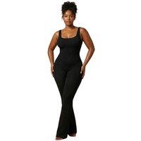 GWB Shapewear Women's Snatching Seamless Square Neck Flared Jumpsuit in Black | Size: 14-16