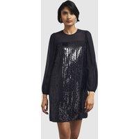 Hobbs London Women's Zariah Sequin Dress in Jet Black | Size: 22