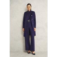 Hobbs London Women's Taylor Wool Coat in Aubergine | Size: 18
