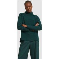 Hobbs London Women's Lorraine Merino Funnel Neck Jumper in Bottle Green | Size: Medium
