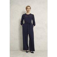 Hobbs London Women's Anoushka Embellished Jumpsuit in Dark Navy | Size: 8