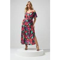 Yours Women's Abstract Floral Print Maxi Dress | Size: 22