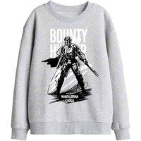 Star Wars - The Mandalorian The Mandalorian & Grogu Bounty Hunter Ink Kids Sweat, Athl Heather in Light Grey | Size: 9-11 Years