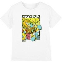 Star Wars - The Mandalorian The Mandalorian & Grogu Snacks Comic Kids T-Shirt, White | Size: 5-6 Years