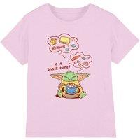 Star Wars - The Mandalorian The Mandalorian & Grogu Snack Time Kids T-Shirt, Pink | Size: 7-8 Years