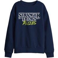 Stranger Things Tales From 85 Two Tone Logo Kids Sweatshirt, Navy | Size: 12-13 Years