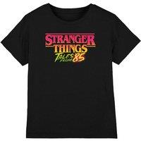 Stranger Things Tales From 85 Logo Kids T-Shirt, Black | Size: 9-11 Years