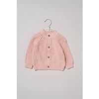 Rock a Bye Baby Girl's Sister Knitted Cardigan in Baby Pink | Size: 0-3 m