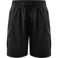 MODISHION Men's Multi-Pocket Outdoor Cargo Shorts in Black | Size: XL