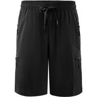 MODISHION Men's Lightweight Cargo Shorts with Drawstring in Black | Size: Medium