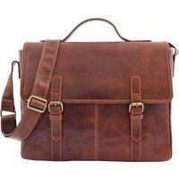 House of Leather Men's Mens Real Leather Briefcase Cross Body Messenger Bag Marland Brown | Size: Large