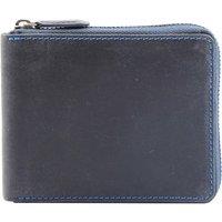 House of Leather Men's Mens Real Leather Hunter Leather Wallet HOL2207 in Blue