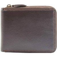 House of Leather Men's Mens Real Leather Zip Wallet HOL414 in Brown