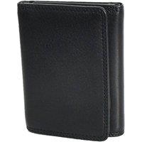 House of Leather Men's Mens Real Leather Tri-fold Slim Wallet HOL181 in Black