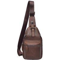 House of Leather Men's Mens Real Leather Chest Bag Cross Body Small Organiser Pouch Phoenix Rust Brown in Dark Brown