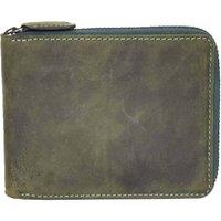 House of Leather Men's Mens Real Leather Hunter Leather Wallet HOL2207 in Green