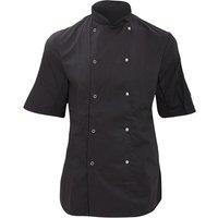 Dennys Men's nomy Short Sleeve Chefs Jacket Chefswear Pack of 2 in Black | Size: Medium
