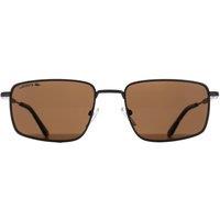 Lacoste Men's Rectangle Matte Light Gunmetal Brown Grey L277S