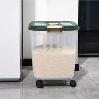 Living and Home 7.5/12.5KG Dry Food Storage Container with Wheels & Cup Rice Grains Sealed Bin Cereal Storage Box in Clear | Size: Large