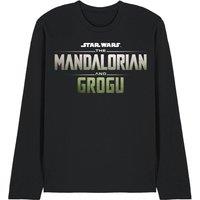 Star Wars - The Mandalorian The Mandalorian Grogu Movie Logo Long Sleeve T-Shirt, Black | Size: Large