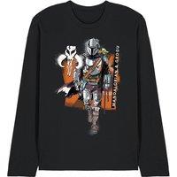 Star Wars - The Mandalorian The Mandalorian Grogu Graffiti Spray Pair Long Sleeve T-Shirt, Black | Size: 2XL