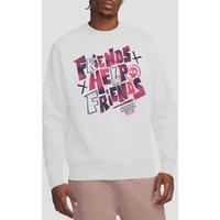 Stranger Things Tales From 85 Friends Help Sweatshirt, White | Size: Large