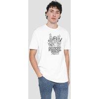Stranger Things Tales From 85 Group Sketch T-Shirt, White | Size: 4XL