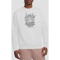 Stranger Things Tales From 85 Group Sketch Sweatshirt, White | Size: 2XL