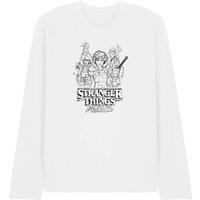 Stranger Things Tales From 85 Group Sketch Long Sleeve T-Shirt, White | Size: XL