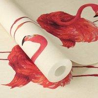 Rasch Flamazing Flamingo Self Adhesive Peel & Stick Textured Wallpaper in Red