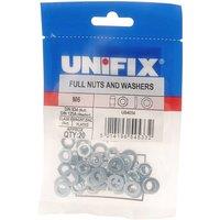 Unifix Class 8 Full Nuts & Washers M8 - Box of 100 in Silver