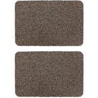 JVL Tanami Doormat Set of 2 - Brown | Size: 50 cm x 75 cm