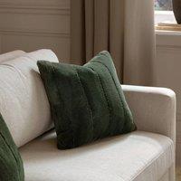 Paoletti Empress Faux Fur Cushion in Dark Green | Size: 45 cm x 45 cm