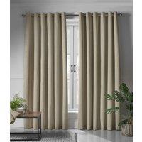Luxury Living Linen Look Ring Top Blackout Curtains in Beige | Size: 161 cm width x 229 cm drop