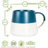 Nicola Spring Ceramic Dipped Flecked Belly Coffee Mug - 370ml - Dusty Pink in Blue