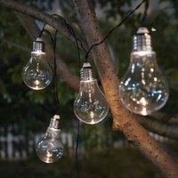 Voltico 10 Solar LED Festoon Light Bulbs - Warm White Garden Glow in Clear